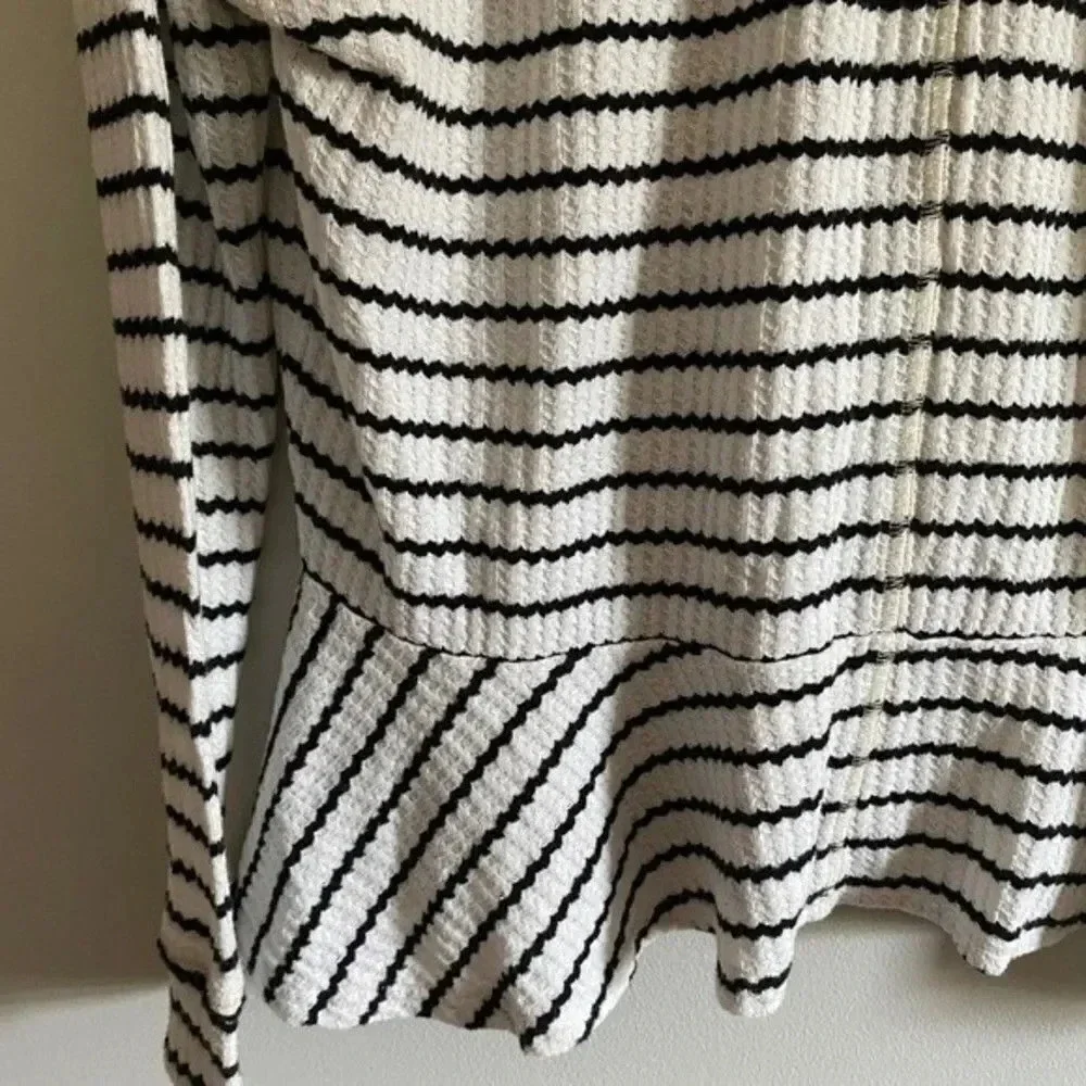 Free People Black and White Peplum Top